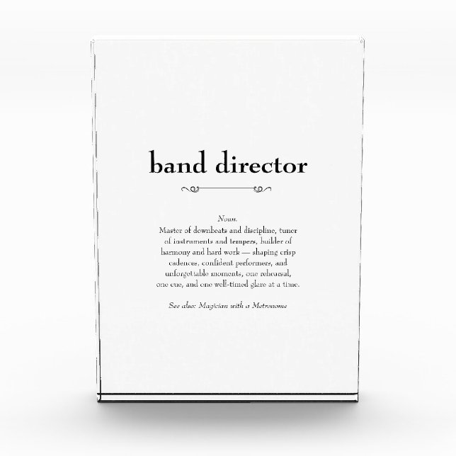 Band Director Definition Thank You Gift Photo Block (Front)