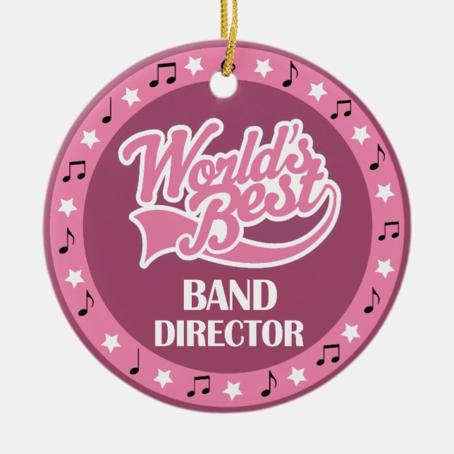 Band Director Gift For Her Ceramic Tree Decoration (Front)