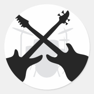 band gear - drums eguitar bass classic round sticker