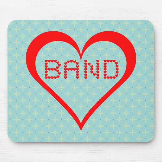 Band Hearts Mouse Pad (Front)