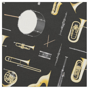 Band Instruments Music Musician Teacher Room Decor Fabric