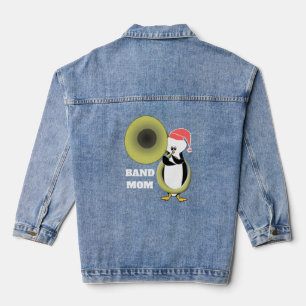 Band Mum Baby Penguin Playing Tuba Denim Jacket
