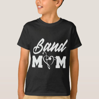 Band Mum Heart Treble Clef and Bass Clef Funny T-Shirt