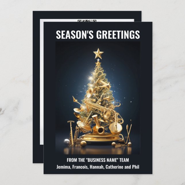 Band musical instruments christmas tree holiday  (Front/Back)