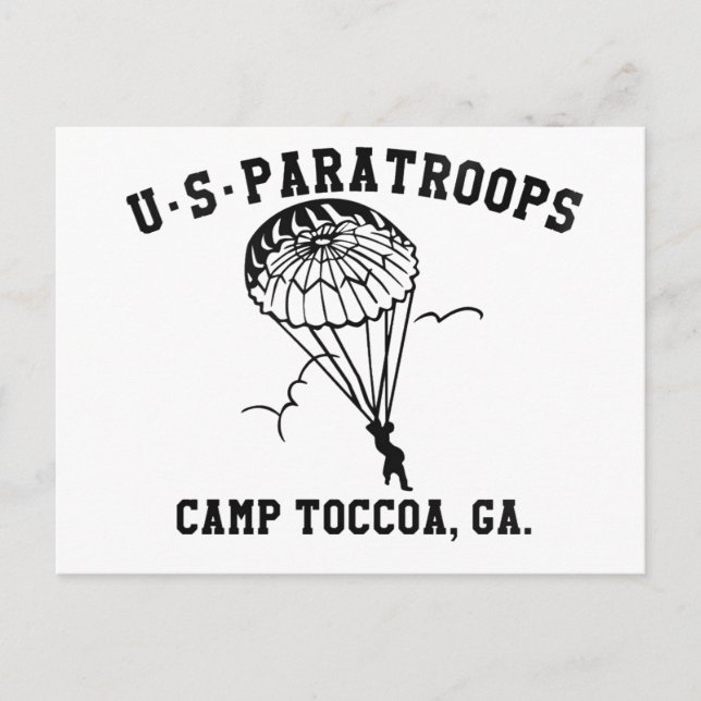 Band of Brothers Currahee US Paratrooper Toccoa Postcard (Front)