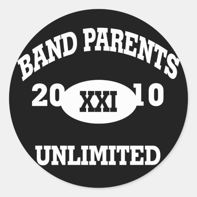 Band Parents Unlimited 2010 Classic Round Sticker (Front)