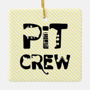 Band Pit Crew Musical Text Ceramic Ornament