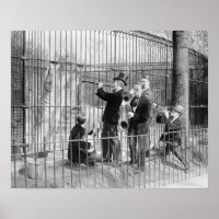 Band Playing Concert For Bears, 1925. Vintage
