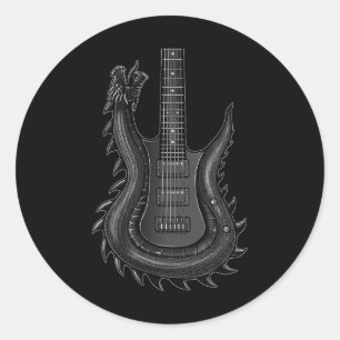Band Rock And Roll Guitar s For Men Band Tee 3 Classic Round Sticker