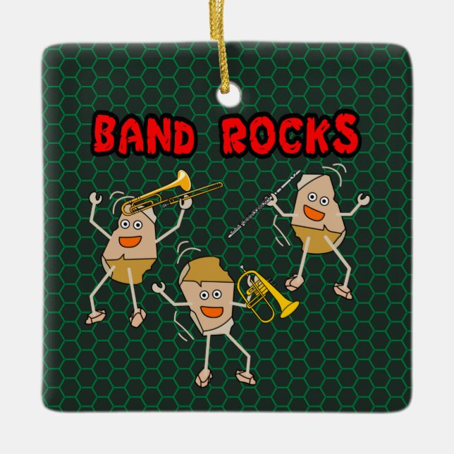 Band Rocks Ceramic Ornament (Front)