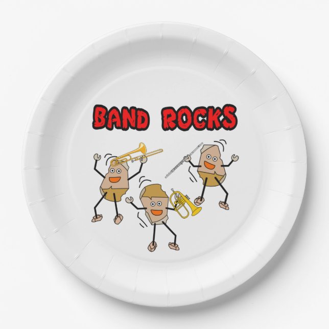 Band Rocks Paper Plate (Front)