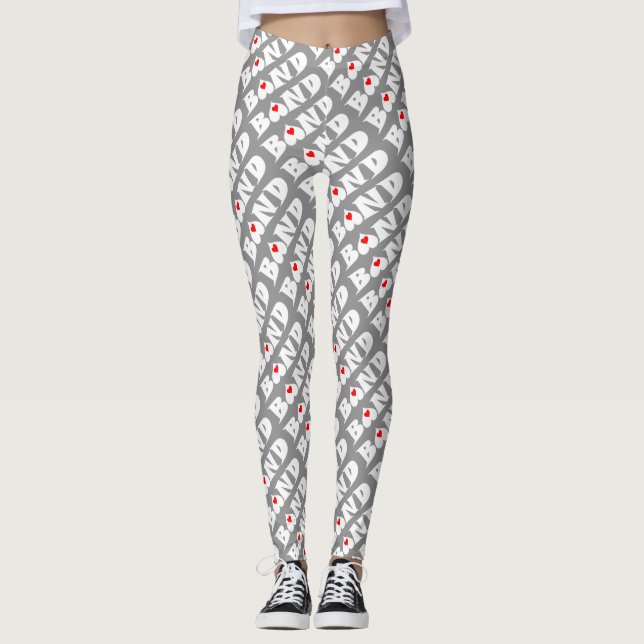 Band Small Heart  Leggings (Front)