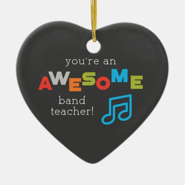 Band Teacher Appreciation Musical Notes, Awesome Ceramic Tree Decoration (Front)