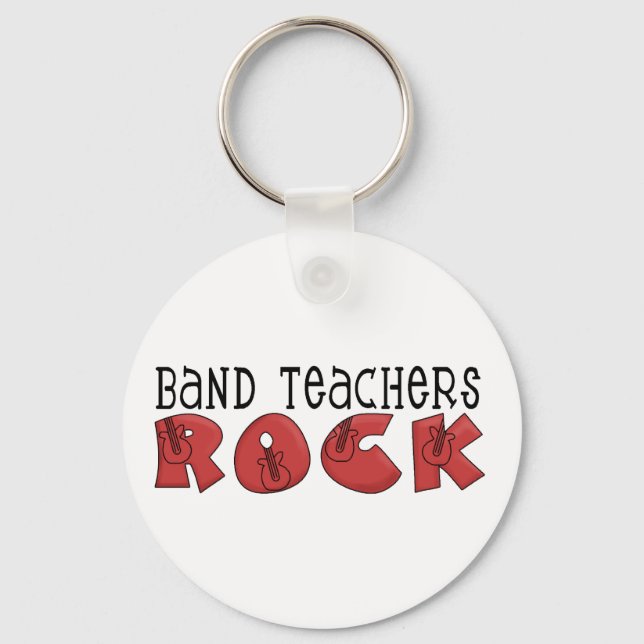 Band Teachers Rock Tshirts and Gifts Key Ring (Front)