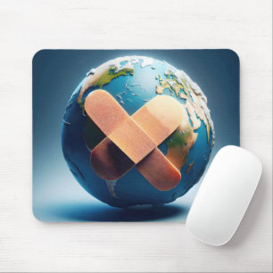 Bandages On Planet Earth Mouse Pad