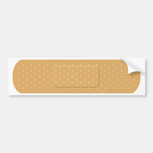 Bandaid for White Car Bumper Sticker (Front)