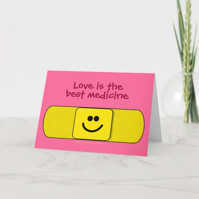 Bandaid Love Best Medicine Nurse Thank You Card (Front)