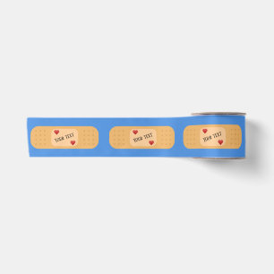 Bandaid patch plaster personalizable text satin ribbon