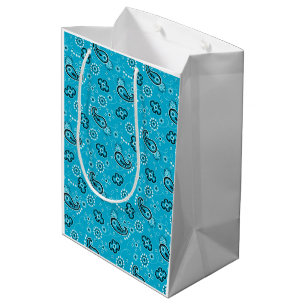 Bandanna Blue Pattern Modern Fun Colourful Medium Gift Bag