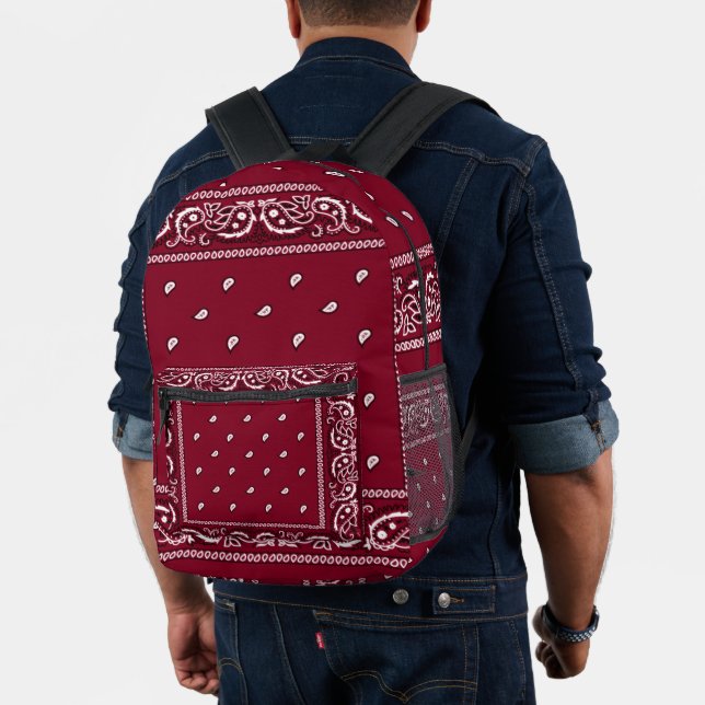 Bandanna Burgundy Backpack (Insitu (Model))