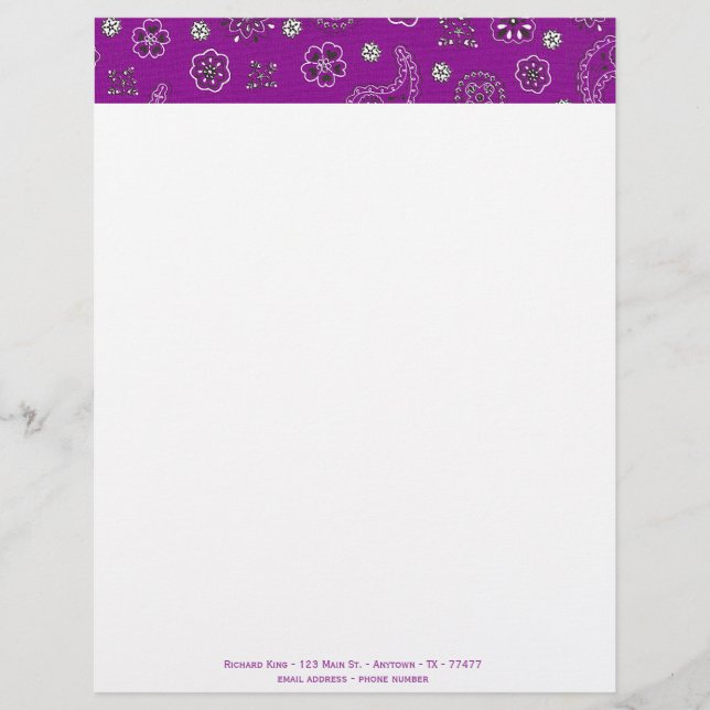 Bandanna Customisable Letterhead (Front)