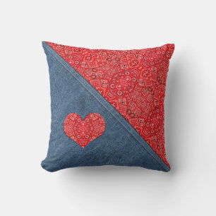 Bandanna Denim Combo Cushion