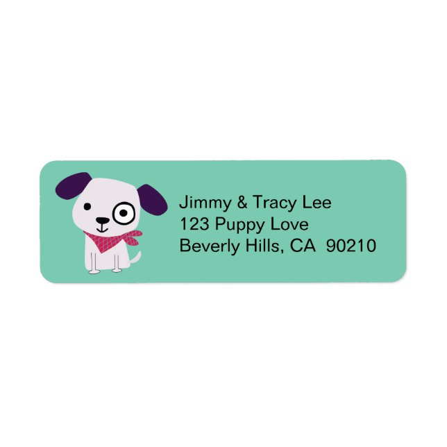 Bandanna Doggy, Address Labels, light green (Front)