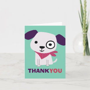 Bandanna Doggy, Thank You Card, green Card