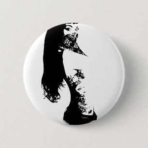 bandanna girl 6 cm round badge