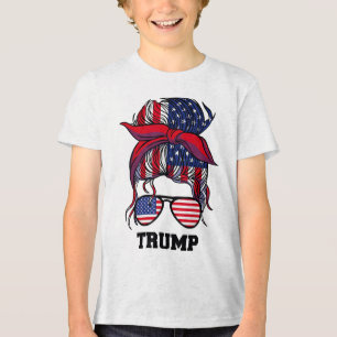 Bandanna Headscarf Sungles Girls Trump _1  Tri-Blend Shirt