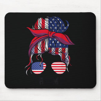 Bandanna Headscarf Sungles Girls Trump  Mouse Pad