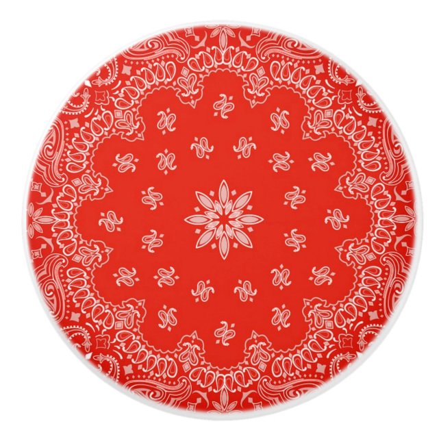 Bandanna Inspired Door Pull/Knob Ceramic Knob (Front)