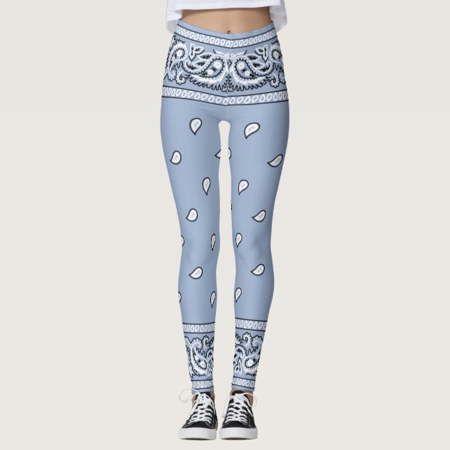 Bandanna Light Blue Leggings (Front)