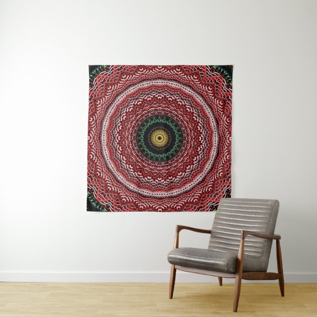 Bandanna Mandala Tapestry (In Situ)