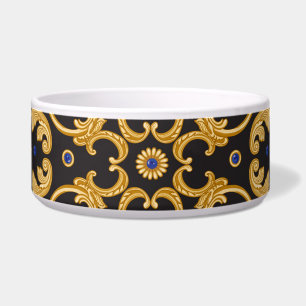 Bandanna Print: Black Blue Gold.