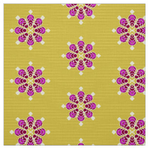 Bandanna Print - gold and purple Fabric