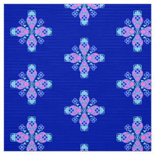 Bandanna Print - orchid, blue and cobalt Fabric