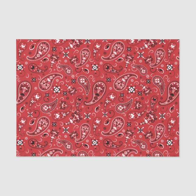 Bandanna Red Paisley  Tissue Paper (Front)