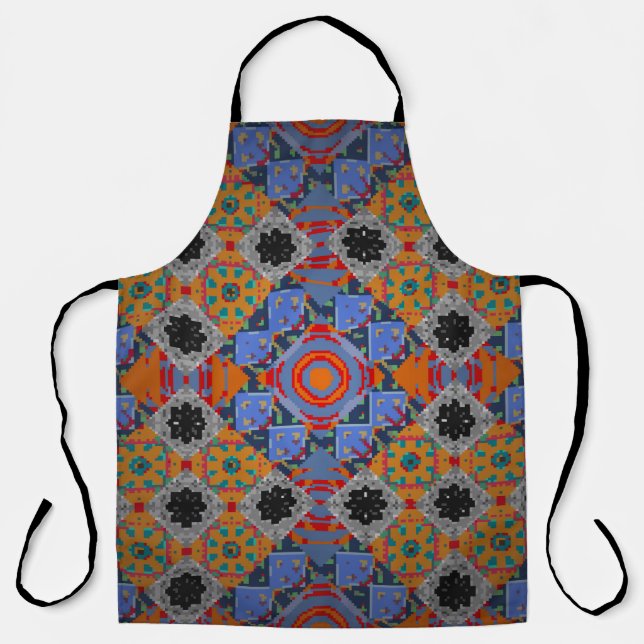 Bandanna shawl, tablecloth fabric design, silk nec apron (Front)