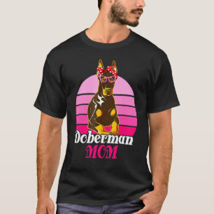 Bandanna Sunglasses Doberman Mum Mother's Day Dog T-Shirt