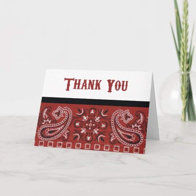 Bandanna Thanks Thank You Card (Front)