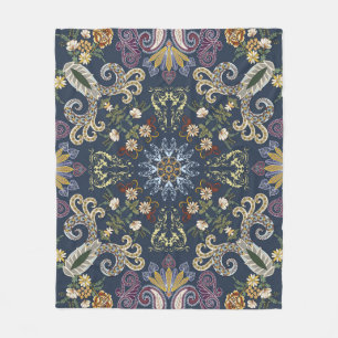 Bandanna with colourful paisley seamless pattern fleece blanket