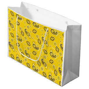 Bandanna Yellow Retro Classic Modern Fun Large Gift Bag