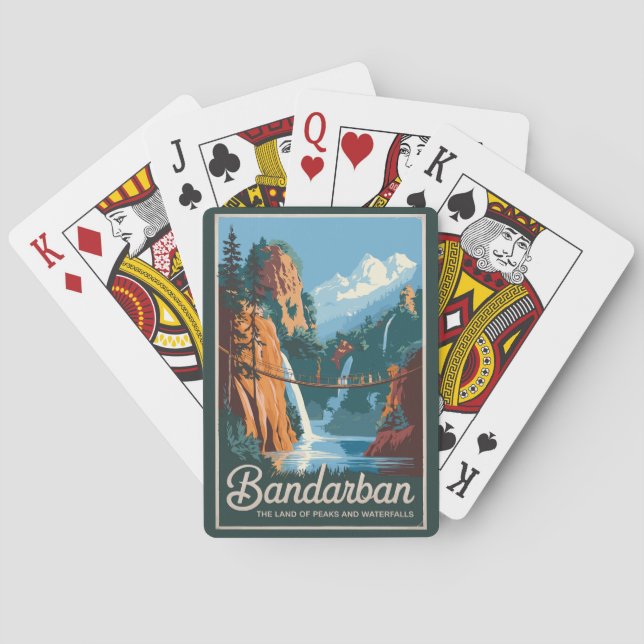Bandarban Bangladesh Travel Art Vintage Playing Cards (Back)