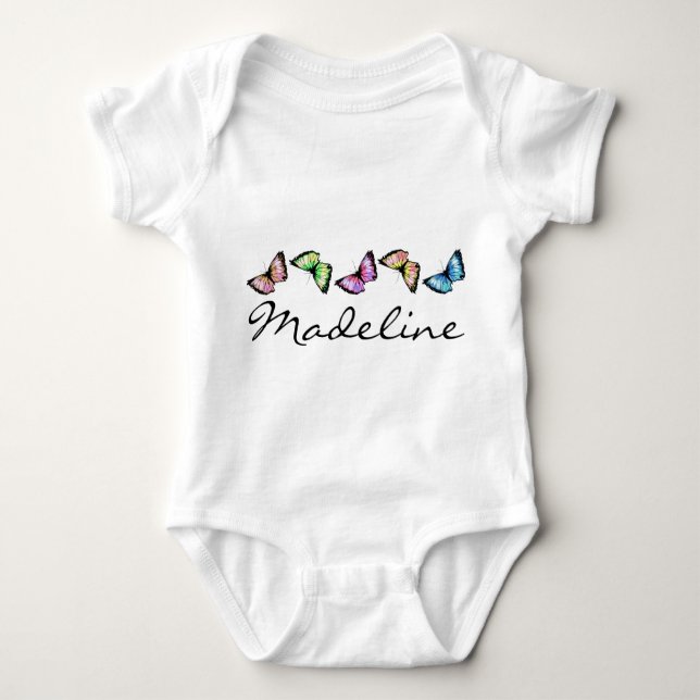 "Banded Butterflies" Baby Bodysuit (Front)