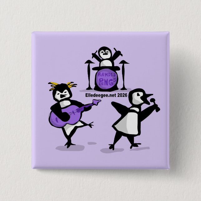 Banded Penguins 15 Cm Square Badge (Front)