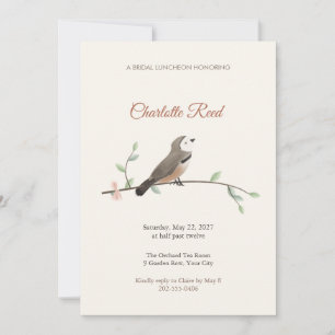 Banded Whiteface Bird Bridal Luncheon Invitation