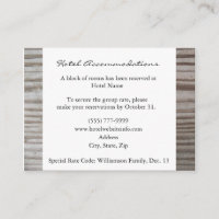 Banded Wood Hotel Accommodation Cards