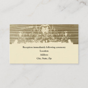 Banded Wood Reception Enclosure Cards, cream Card