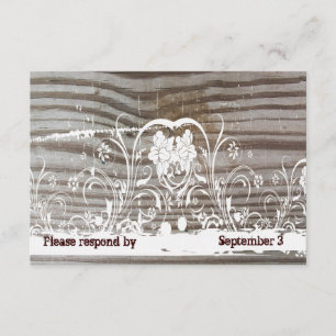 Banded Wood rsvp with envelopes Card